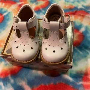 Infant size 2 white hard bottom Mary Janes